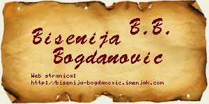 Bisenija Bogdanović vizit kartica